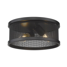 Golden 3168-FM11 BLK-BLK - Golden Lighting Channing 2-light Flush Mount in Matte Black